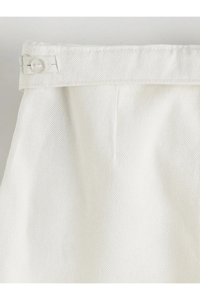 LC Waikiki Κοριτσίστικη τζιν φούστα σε χρώμα εκρού με πέτρες