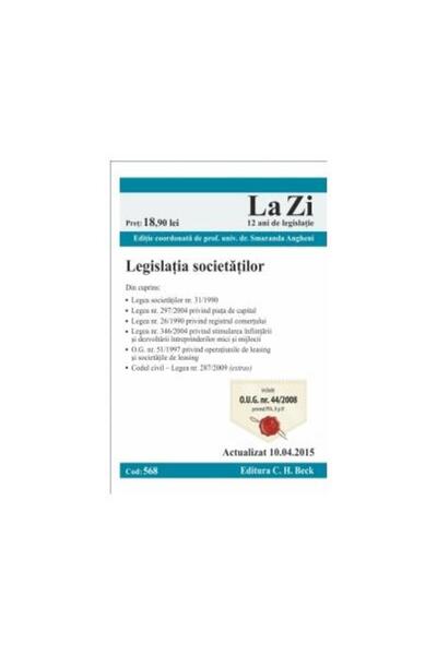 Editura CH Beck Company legislation. Code 568. Updated on 10