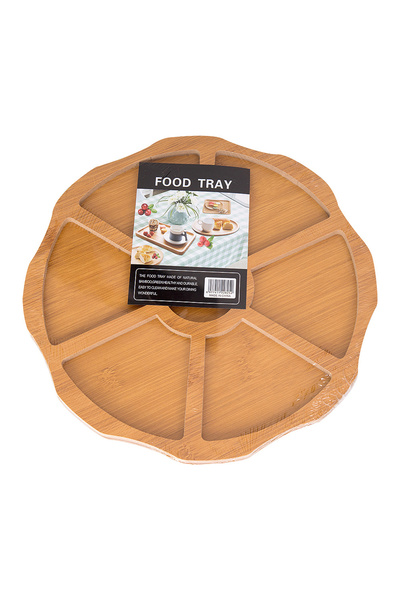 decotoys platou lemn floare cu 7 compartimente