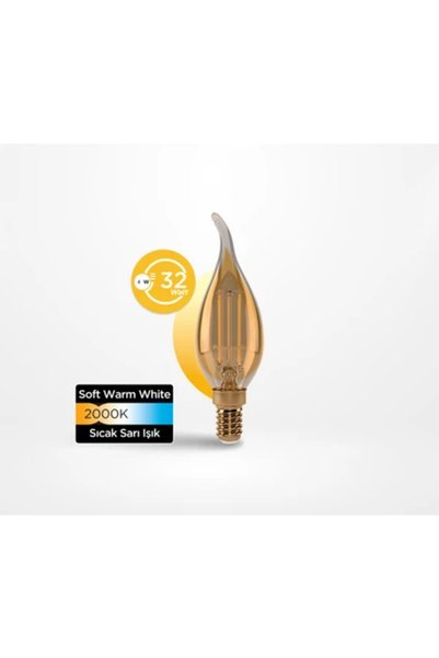 PANASONIC Filament Ampul E14 Flame 4W 360LM 2000K Gold