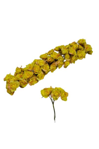decotoys Flori artificiale 60 trandafiri galben