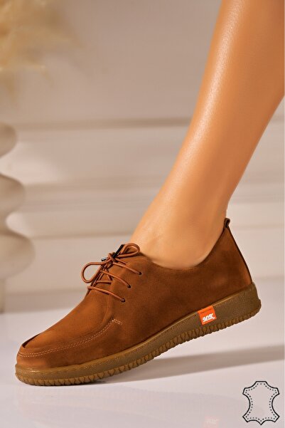 Joana Women's Brown Suede Leather Loafers Klaire