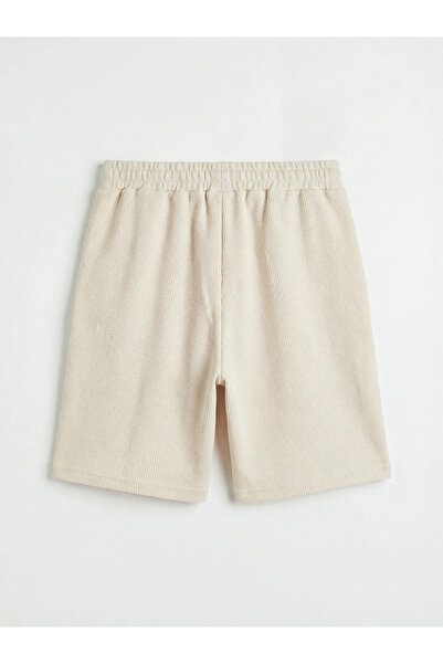 LC Waikiki Μπεζ Σετ μπλουζάκι και σορτς για αγόρια με λαιμόκοψη ποδηλάτου