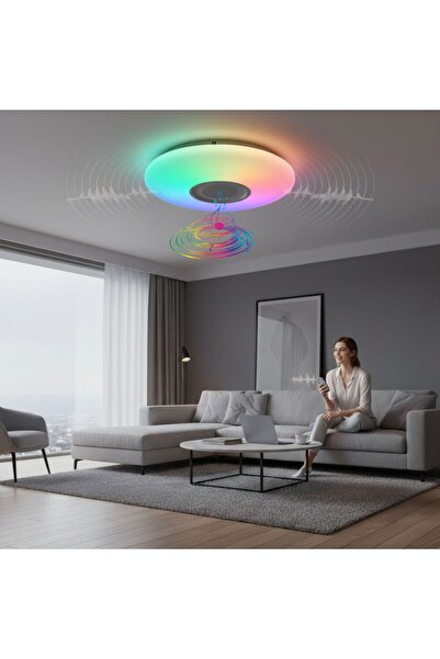 Luxera Lighting SMART LED ceiling light with music, Ø390, 24W, RGB+W