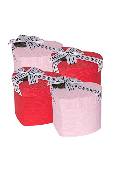 decotoys Heart cardboard box 4/set