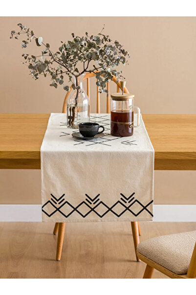 LC Waikiki Black Patterned Table Runner 45X150 cm