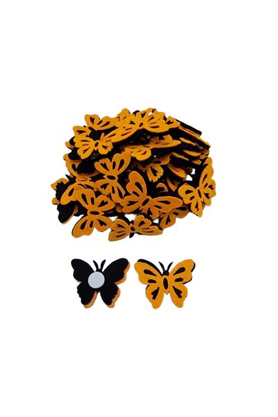 decotoys Figurina fetru fluture 50/set portocaliu S