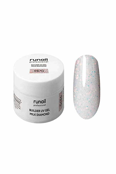 RUNAİL PROFESSİONAL Builder UV Gel Milk Diamond, 15 gr Yansıtıcı Modelleme Je...