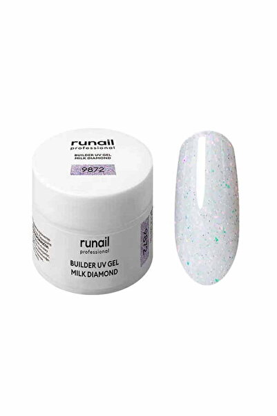 RUNAİL PROFESSİONAL Builder UV Gel Milk Diamond, 15 gr Yansıtıcı Modelleme Je...
