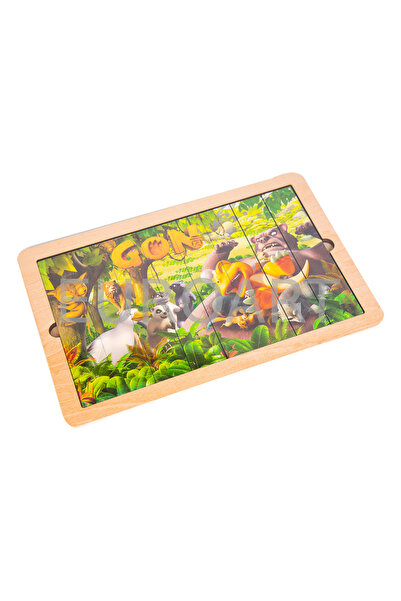 decotoys Puzzle lemn gros fructe cu tabla magnetica