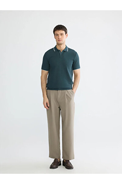 LC Waikiki Ανδρικό μπλουζάκι με πράσινο γιακά Polo