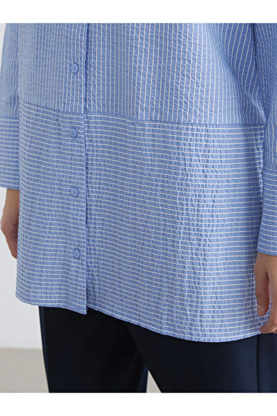 LC Waikiki Blue Striped Women's Shirt Tunic