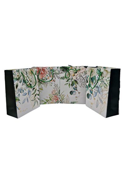 decotoys Cardboard gift bags with flowers 12/set M