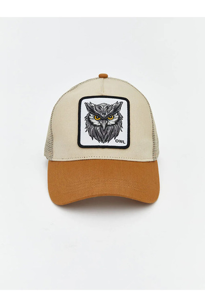 LC Waikiki Beige Animal Embroidered Women's Cap Hat