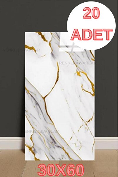 Renkli Duvarlar Ls6010 20 τεμάχια πλακάκια μαρμάρινο σφουγγάρι τοίχου αυτοκόλ...