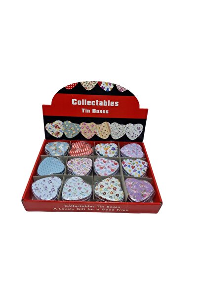 decotoys Cutii din metal inima 12/set