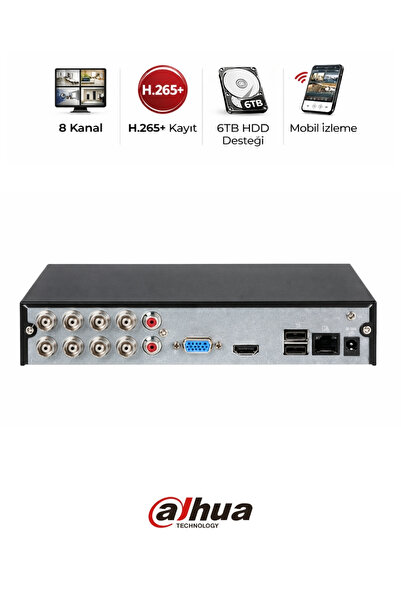 DAHUA XVR1B08I-T 8 Kanal Güvenlik Kamera DVR Kayıt Cihazı H.265+