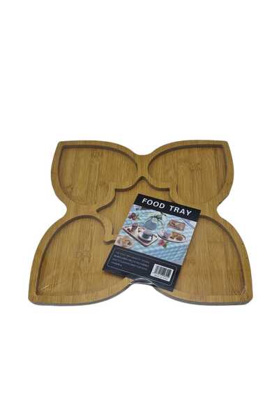 decotoys platou lemn floare cu 5 compartimente