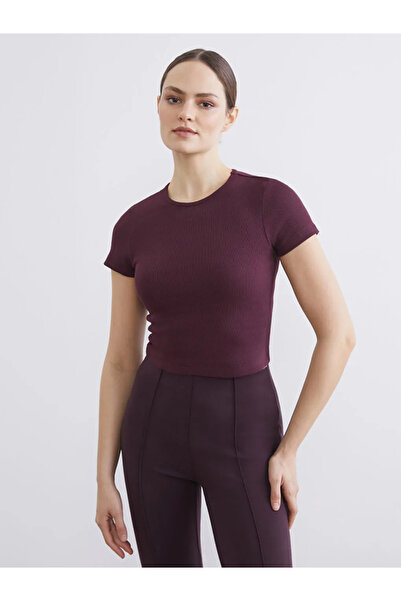 LC Waikiki Γυναικείο φούτερ με λαιμόκοψη κοτλέ Κοντό