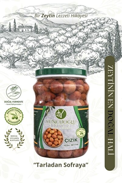 Çiftliği Çizik Yeşil Zeytin 700 Gram - Kendi Bahçemizden Doğal Ve Katkısız Köy Tipi