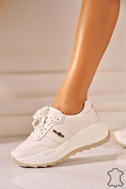 Joana Λευκά Αθλητικό παπούτσι Vamya από Γνήσιο Δέρμα