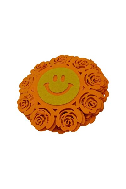 decotoys Figurina fetru flori 10ps roz