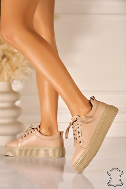 Joana Αθλητικό παπούτσι Lorne Khaki από Γνήσιο Δέρμα 38