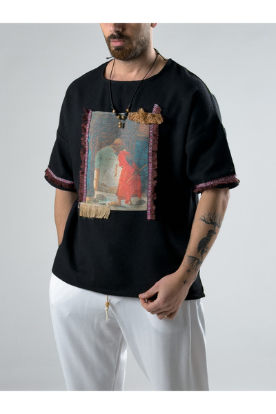 COCOPELLI Ethnic Patterned Turtle Bohemian Men's T-Shirt Coc2965