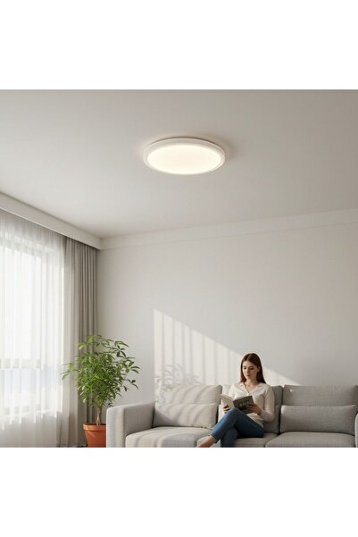 Luxera Lighting LED ceiling light VERSA IP40 White frame Fi500, 40W, 3000-6500K