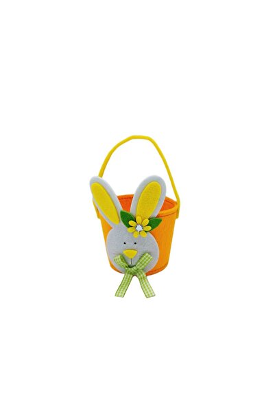 decotoys Orange bunny felt basket 1pc
