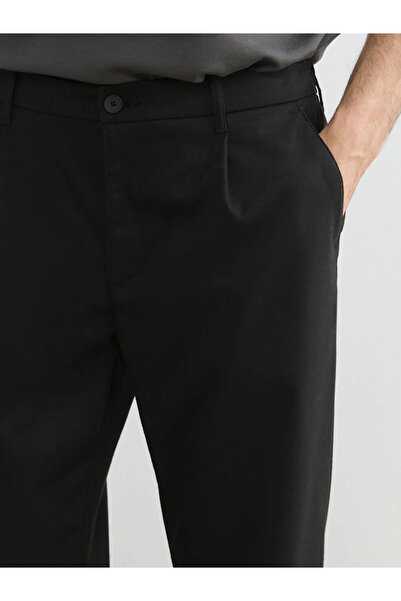 LC Waikiki Μαύρο ανδρικό παντελόνι Gabardine Standard Fit