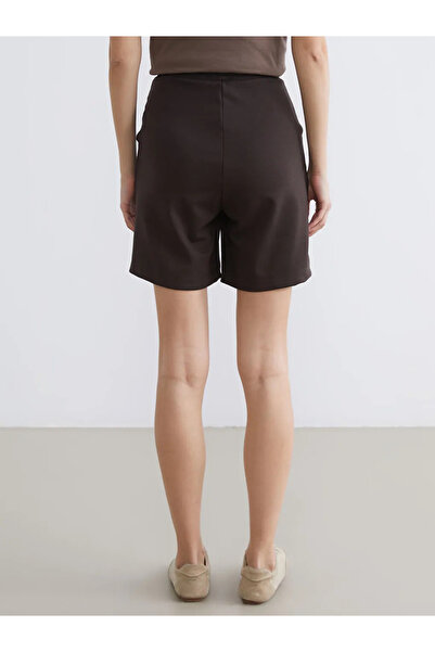 LC Waikiki Brown Women's Sports Shorts with Elastic Waist