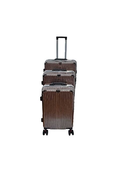 decotoys Valize plastic maro 3/set