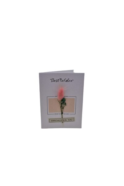 decotoys Felicitare cu flori naturale 6/set