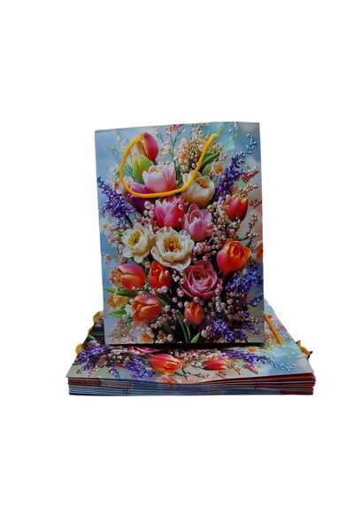 decotoys Flower gift bags 12/set M