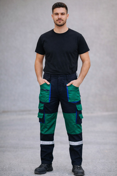 Lion 7/7 قماش غبردين سروال عمل متعدد الاستخدامات بجيوب