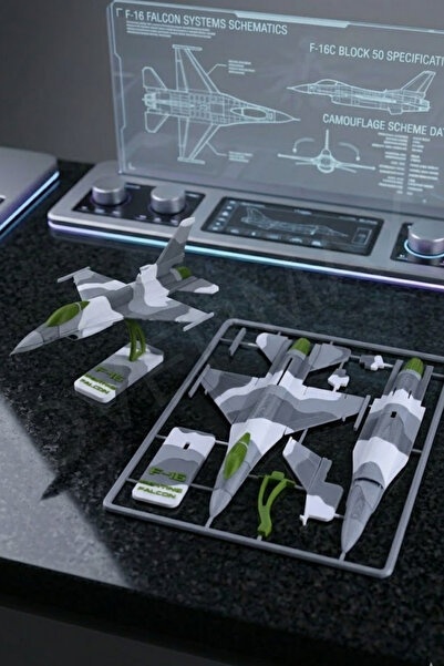 OVERMAX F-16 Yapboz Uçak Modeli ve Standı Bir Arada - Evde Kurulum İçin Özel ...