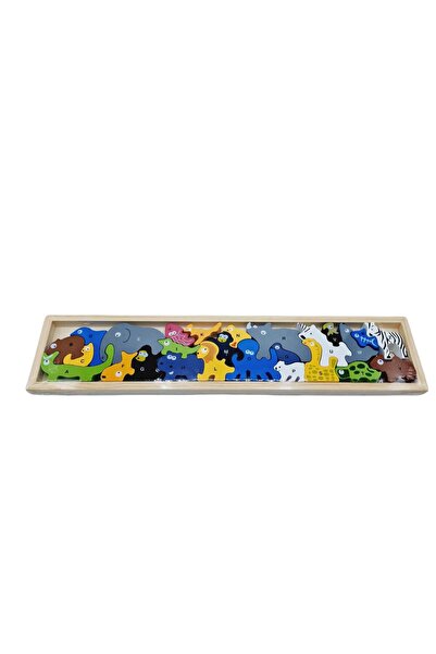 decotoys Ξύλινο παζλ με άγρια ζώα