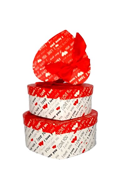 decotoys Heart cardboard box 3/set