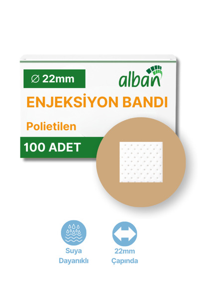 Alban Enjeksiyon Flaster 22mm 100 Adet Tekli Paket