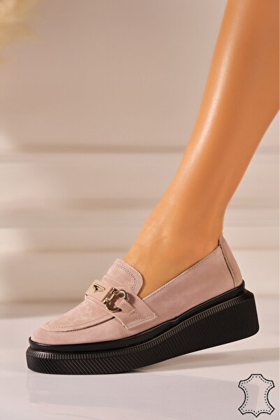 Joana Loafers pentru femei din piele întoarsă kaki