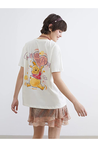 LC Waikiki Tricou de damă Winnie the Pooh cu imprimeu bej