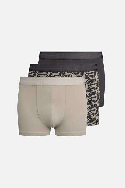 Dagi Anthracite-Grey 5210 3-Pack Patterned Cotton Boxers