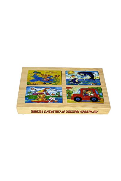 decotoys Puzzle lemn penar 4 imagini 2/set
