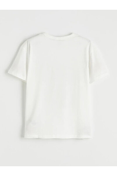 LC Waikiki Μπλουζάκι για αγόρια με στάμπα Ecru Crew Neck Stranger Things