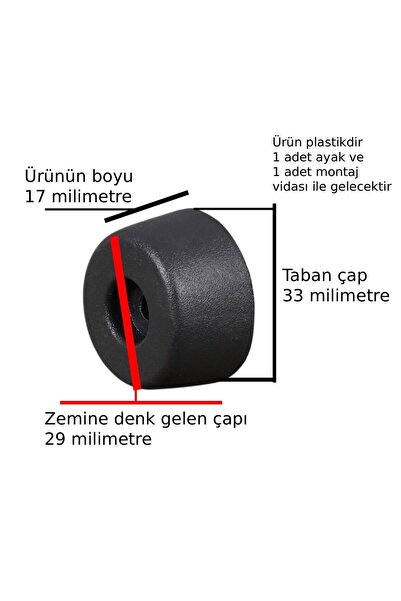 X-Perk Masa Sandalye Koltuk Kanepe Kitaplık Ünite Ayak Yükseltici Plastik Aya...