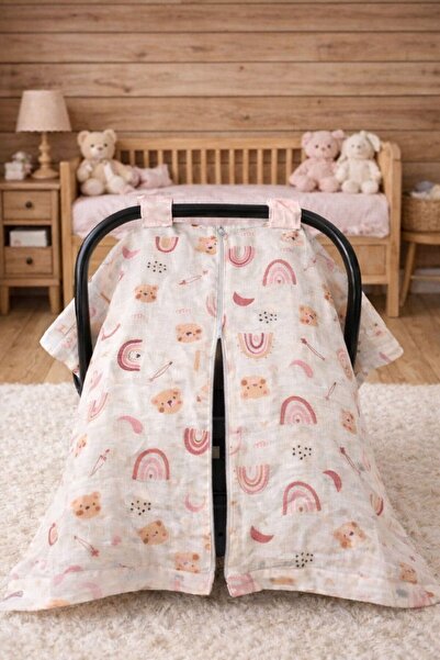 Pico Baby Müslin Bebek Puset Örtüsü / Fermuarlı ve Desenli / %100 Pamuk