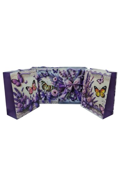 decotoys Cardboard gift bags with flowers 12/set M