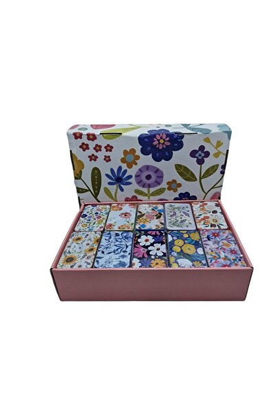 decotoys Metal boxes 20/set rectangular with flowers