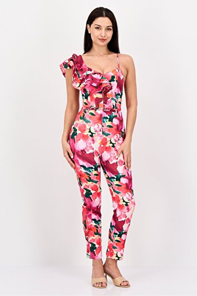 MOHITO Women Floral Pattern One Shoulder Sleeve Jumpsuit, Multicolor